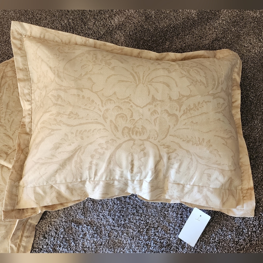 SET of 2! Ralph Lauren pillows 15×20 down-filled Fleur du Roi fabric print NEW!